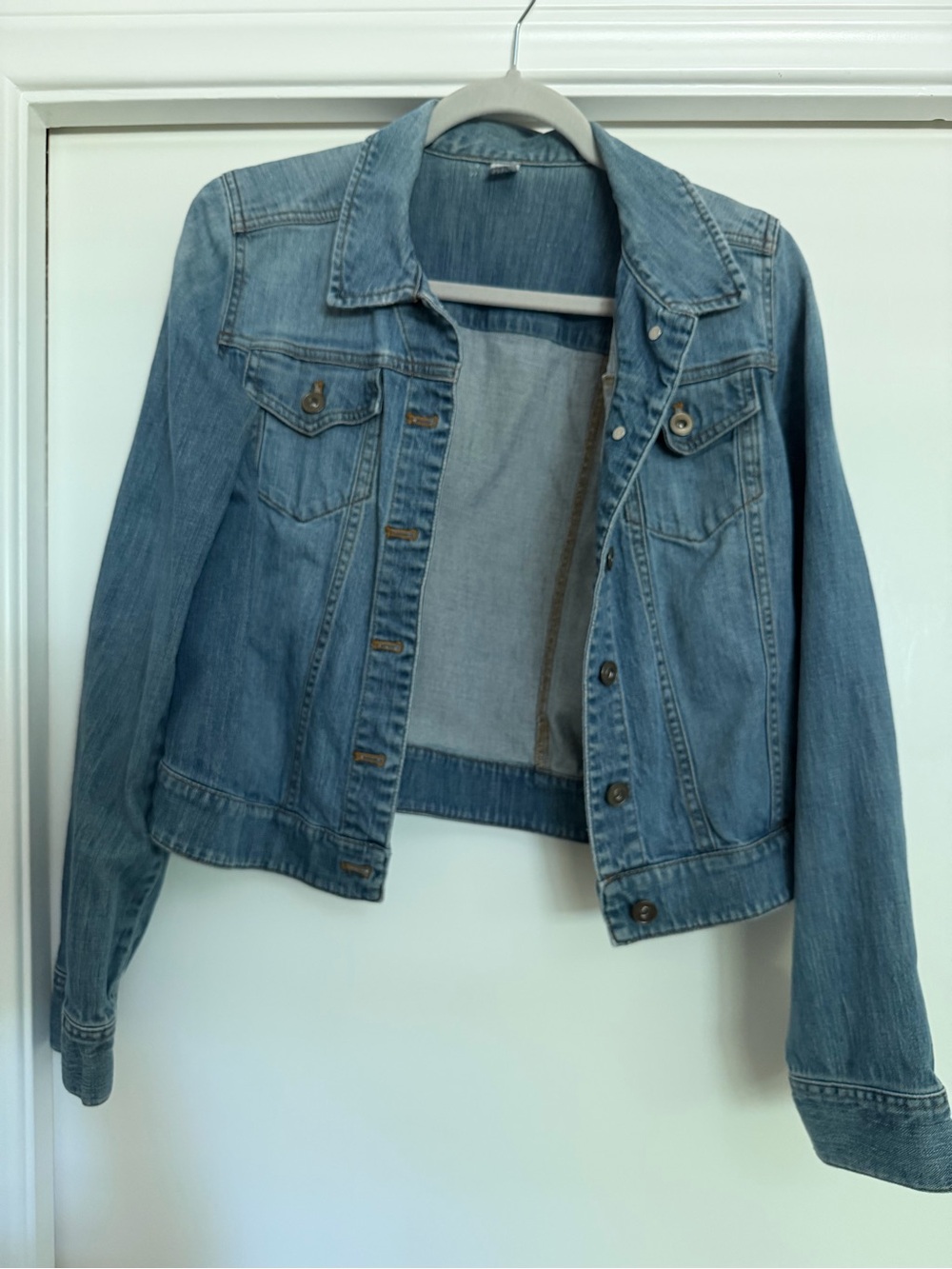 bp Light Blue Denim Jean Jacket - Women's Button-Front Size L